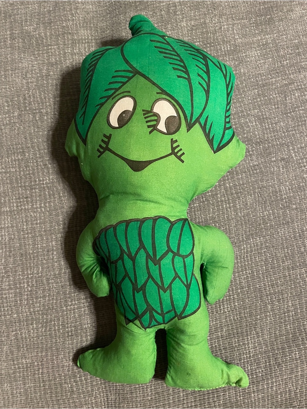 Vintage Jolly Green Giant Little Sprout Plush Stuffed Advertising Doll Toy 12"